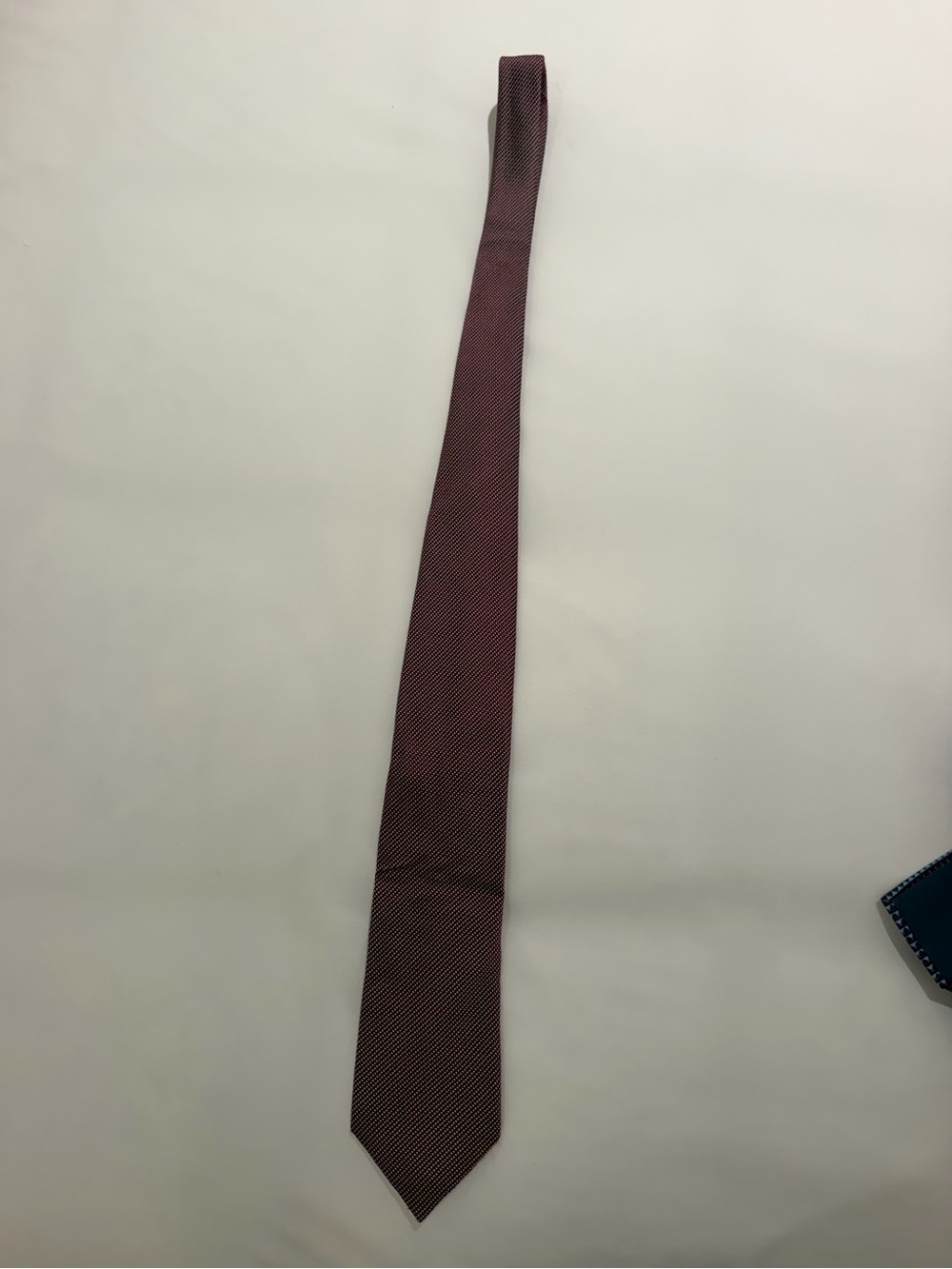 Ermenegildo Zegna 100% Silk Burgundy Micro Pattern Men’s Tie Made in Italy